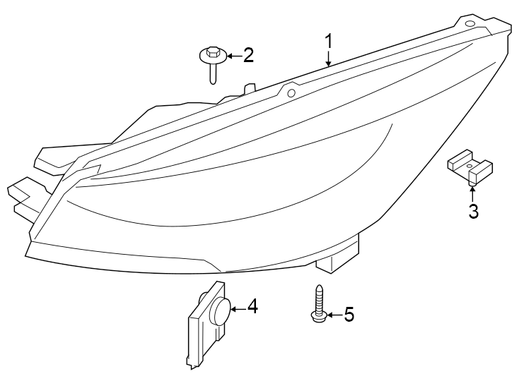 Diagram Front lamps. Headlamp components. for your 2019 Lincoln MKZ Hybrid Sedan  