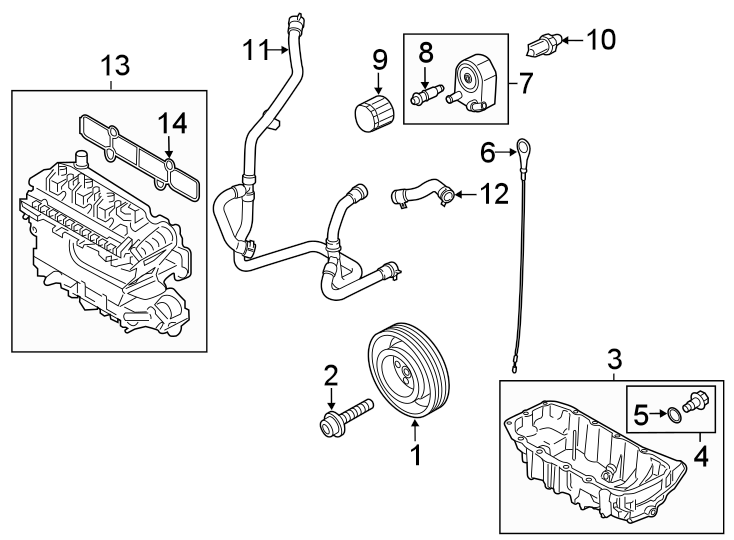 Diagram ENGINE / TRANSAXLE. ENGINE PARTS. for your 2018 Lincoln MKX   