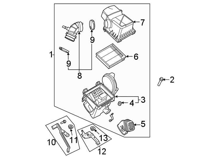 Diagram Engine / transaxle. Air intake. for your 2018 Ford F-150  Lariat Crew Cab Pickup Fleetside 