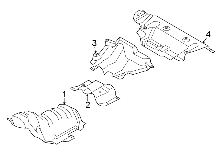 Diagram EXHAUST SYSTEM. HEAT SHIELDS. for your 2013 Ford Fusion   