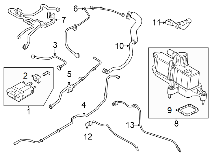 Diagram Emission system. Emission components. for your Ford Ranger  