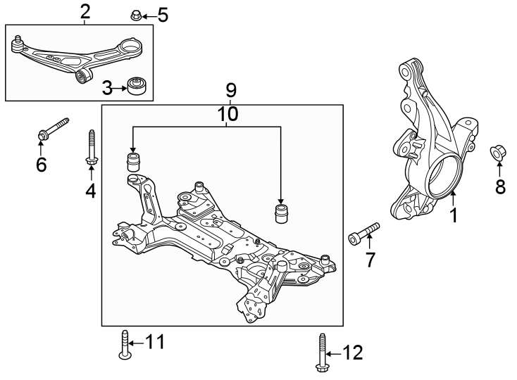 Diagram FRONT SUSPENSION. SUSPENSION COMPONENTS. for your 2016 Lincoln MKZ   