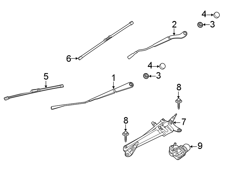 Diagram WINDSHIELD. WIPER COMPONENTS. for your 2011 Lincoln MKZ   