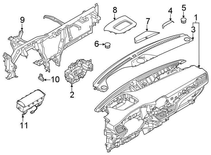 Diagram INSTRUMENT PANEL. for your 2021 Ford Escape   