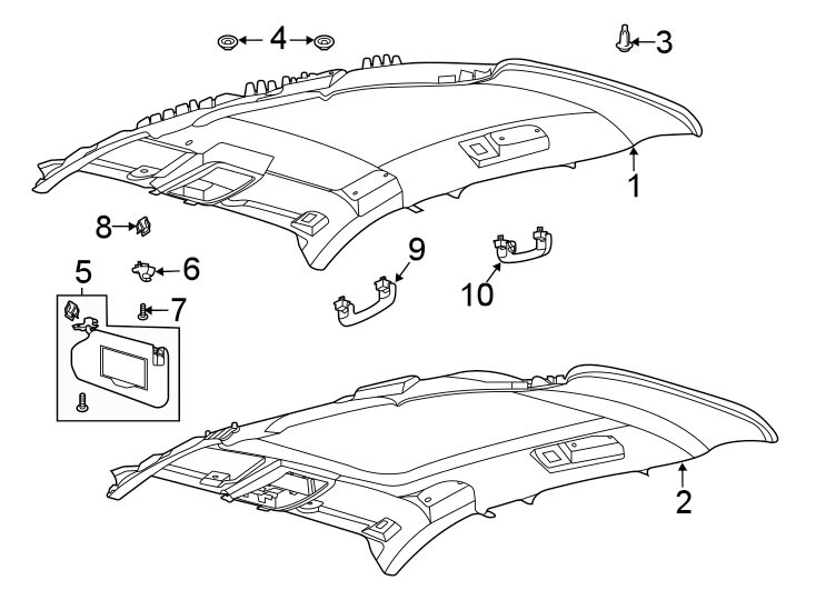 Diagram ROOF. INTERIOR TRIM. for your 2023 Ford F-150   