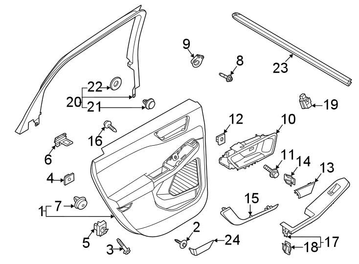 Diagram Rear door. Interior trim. for your 2013 Ford F-150   