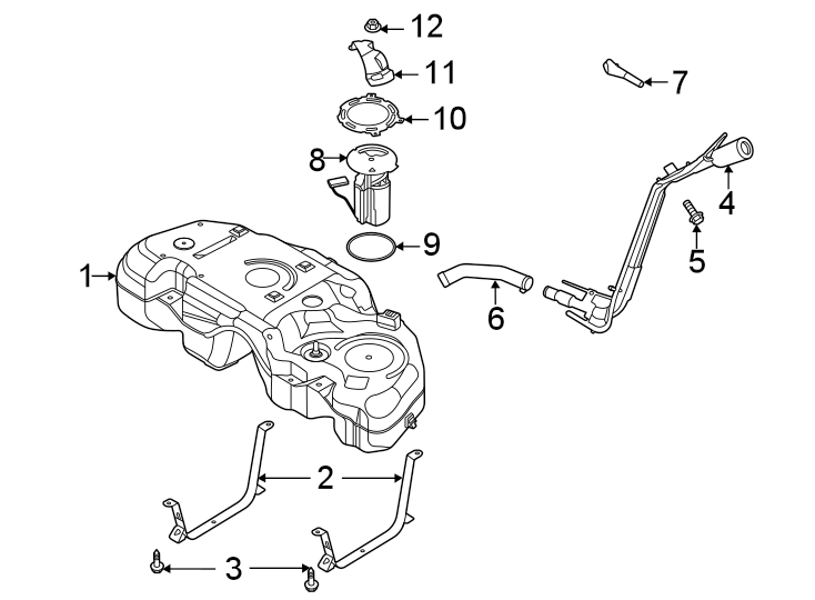 Diagram Fuel system components. for your 2008 Lincoln MKZ   