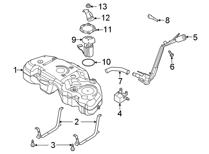 Diagram Fuel system components. for your Ford Edge  