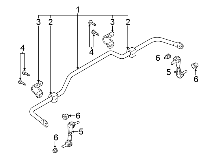 Diagram REAR SUSPENSION. STABILIZER BAR & COMPONENTS. for your 2019 Ford Police Responder Hybrid   