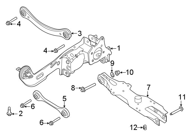 Diagram REAR SUSPENSION. SUSPENSION COMPONENTS. for your 2023 Ford Escape   