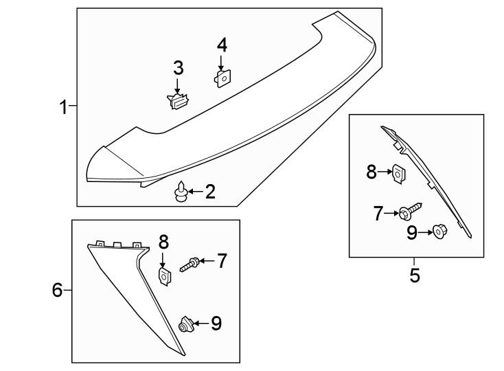 Diagram LIFT GATE. SPOILER. for your 2010 Lincoln MKZ   