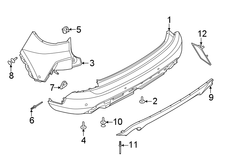 Diagram REAR BUMPER. BUMPER & COMPONENTS. for your 2010 Lincoln MKZ   