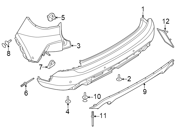 Diagram Rear bumper. Bumper & components. for your 2014 Ford F-150 5.0L V8 FLEX A/T RWD Lariat Crew Cab Pickup Fleetside 