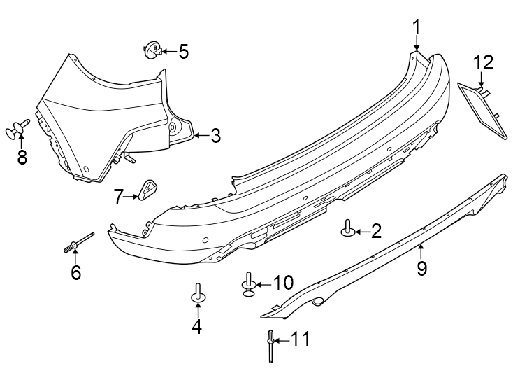 Diagram Rear bumper. Bumper & components. for your Ford Escape  