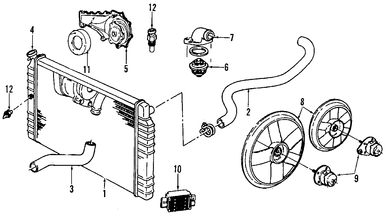 Diagram COOLING SYSTEM. COOLING FAN. WATER PUMP. for your 2020 Chevrolet Equinox   