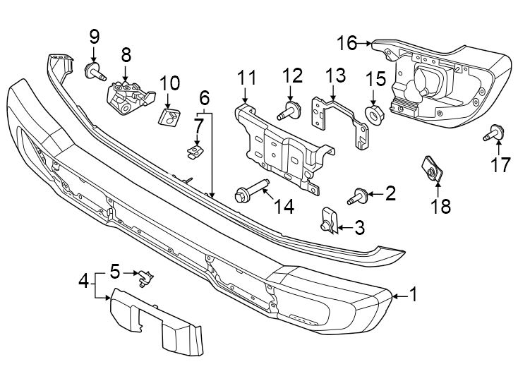 Diagram Front bumper. Bumper & components. for your 2019 Lincoln MKZ Hybrid Sedan  