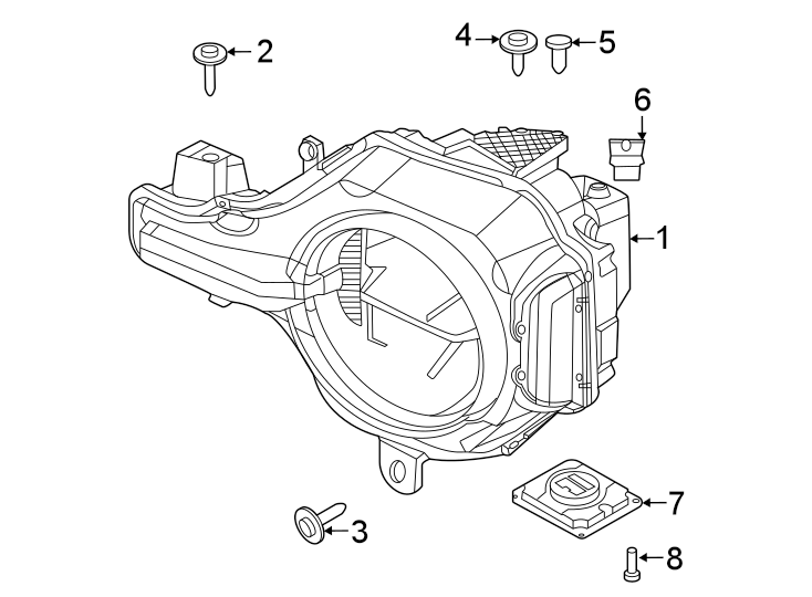 Diagram Front lamps. Headlamp components. for your Ford Bronco  