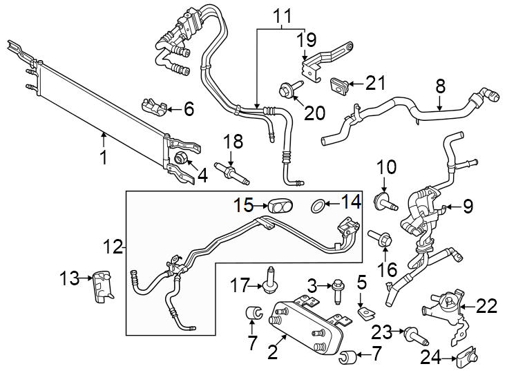 Diagram TRANS oil cooler. for your 2016 Lincoln MKZ Black Label Sedan  