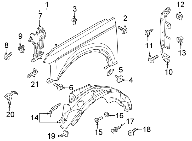 Diagram Fender & components. for your Ford Bronco  