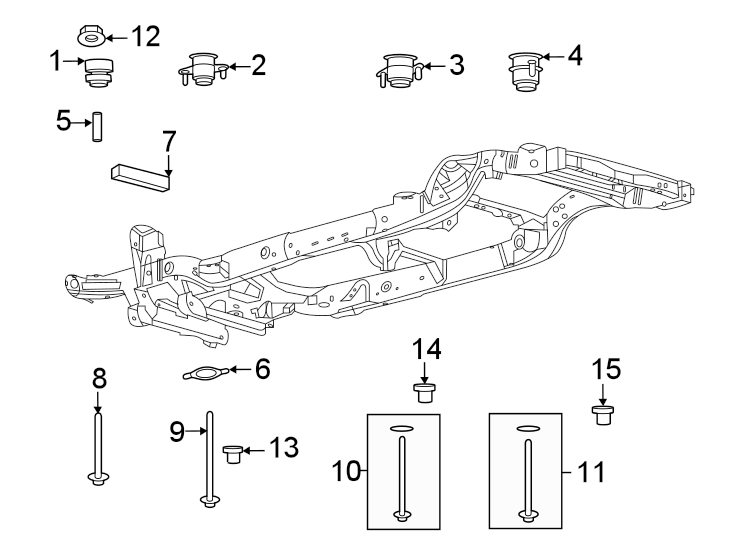 Diagram Frame. Body mounting. for your 2016 Ford F-150 5.0L V8 FLEX A/T RWD Lariat Crew Cab Pickup Fleetside 