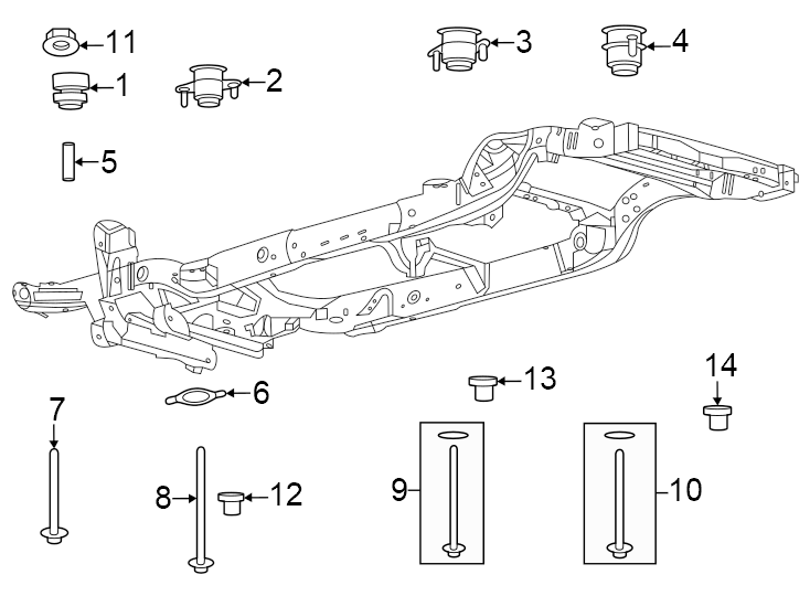 Diagram Frame. Body mounting. for your 2016 Ford F-150 5.0L V8 FLEX A/T 4WD XL Standard Cab Pickup Fleetside 