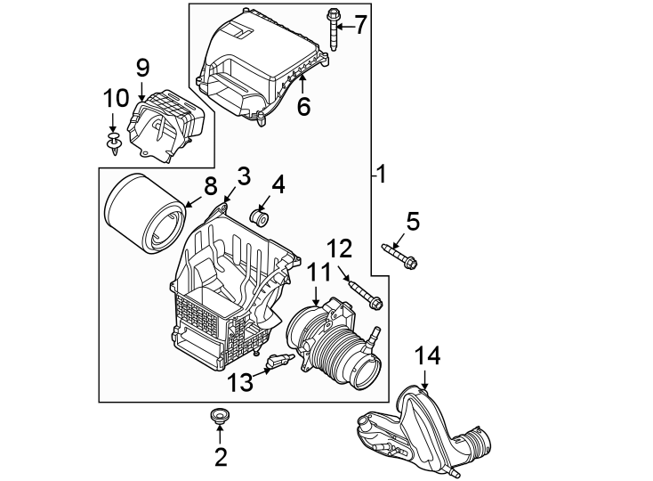 Diagram Air intake. for your 2018 Ford F-150  Lariat Crew Cab Pickup Fleetside 