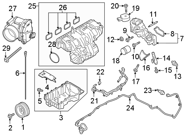 Diagram Engine parts. for your Ford Edge  