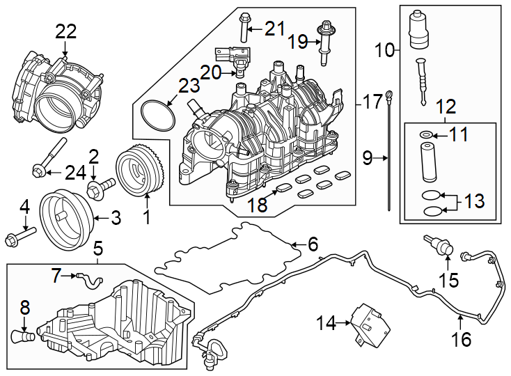 Diagram Engine parts. for your Ford Edge  