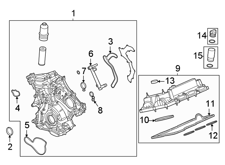 Diagram Valve & timing covers. for your Lincoln MKZ  