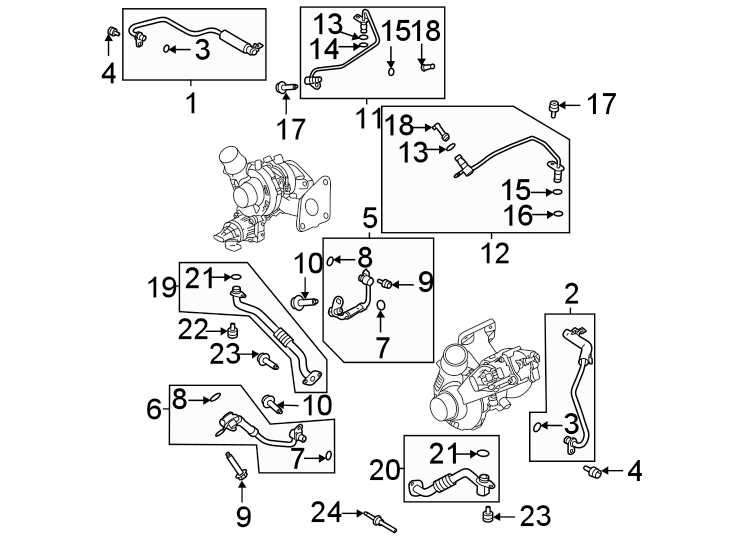 Diagram Hoses & pipes. for your 2019 Lincoln MKZ   