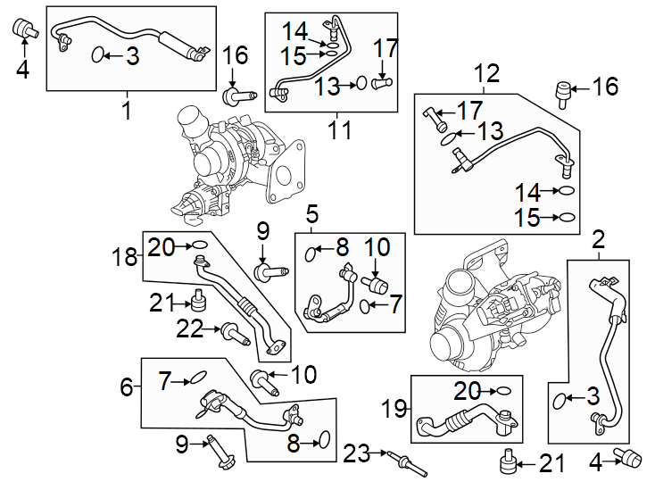 Diagram Hoses & pipes. for your 2019 Lincoln MKZ   