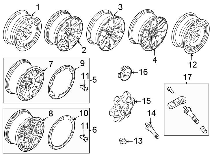 Diagram Wheels. for your Ford Bronco  