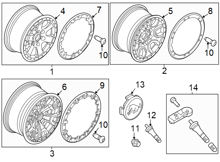 Diagram Wheels. for your Ford Bronco  