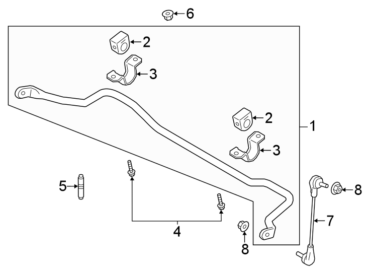 Diagram Front suspension. Stabilizer bar & components. for your 2015 Lincoln MKZ   