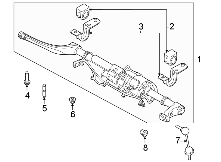 Diagram Front suspension. Stabilizer bar & components. for your 2020 Ford F-150 3.0L Power-Stroke V6 DIESEL A/T 4WD Platinum Crew Cab Pickup Fleetside 