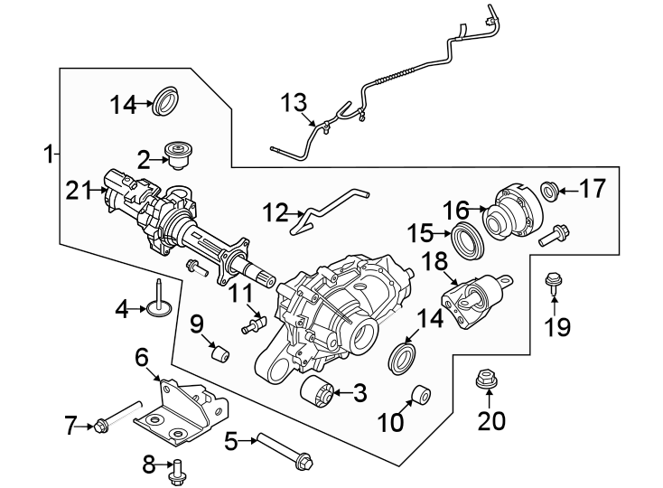 Diagram Front suspension. Carrier & components. for your 2019 Ford F-150 5.0L V8 FLEX A/T 4WD XLT Crew Cab Pickup Fleetside 