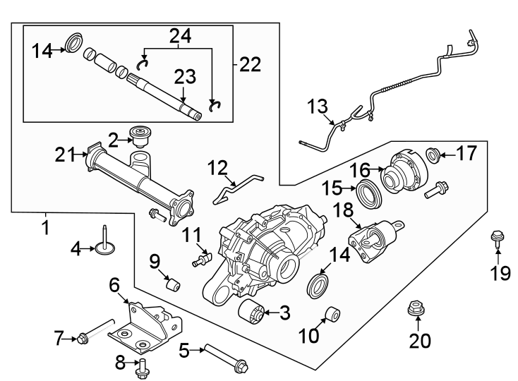 Diagram Front suspension. Carrier & components. for your 2019 Ford F-150 5.0L V8 FLEX A/T 4WD XLT Crew Cab Pickup Fleetside 