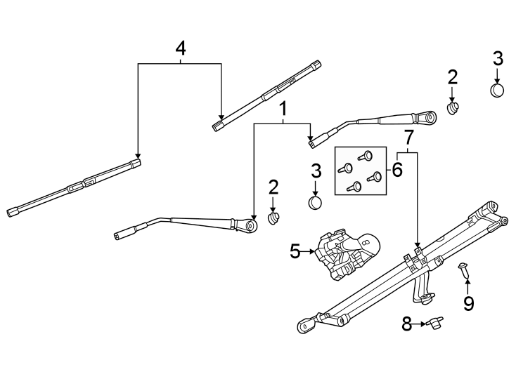 Diagram Windshield. Wiper components. for your 2020 Lincoln MKZ   