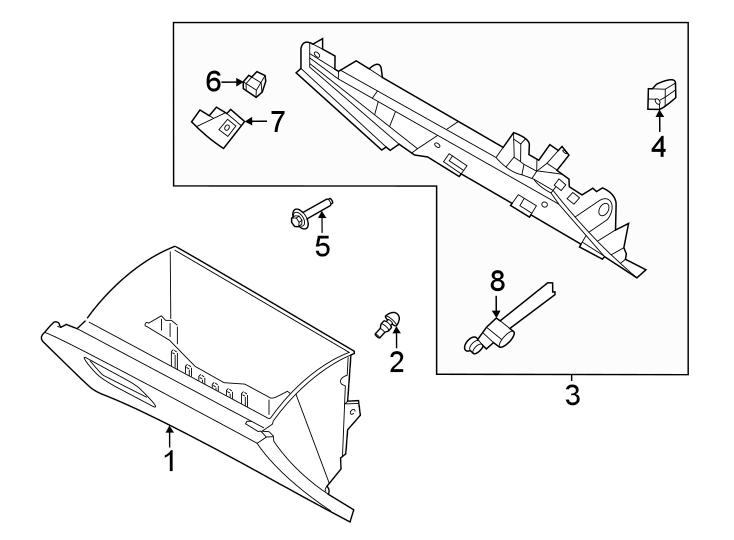 Diagram Instrument panel. Glove box. for your 2012 Lincoln MKZ   