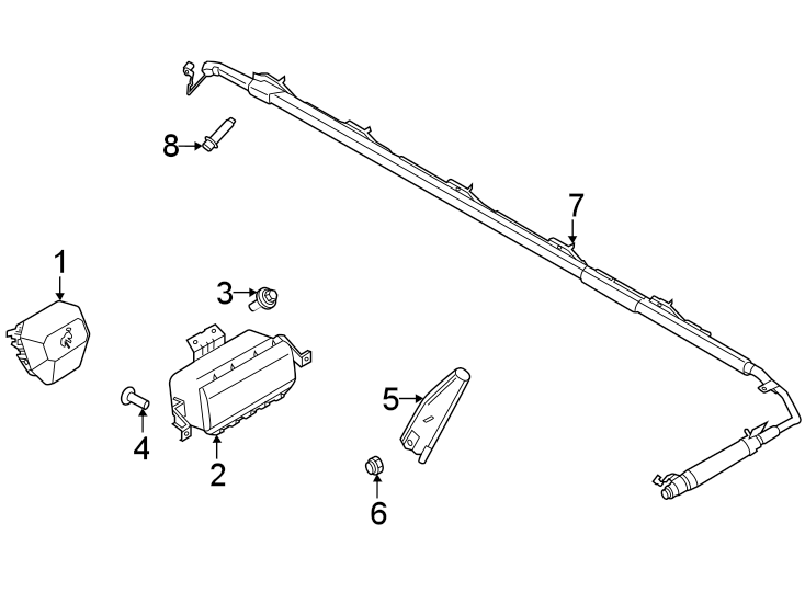 Diagram Restraint systems. Air bag components. for your 2019 Ford Transit-350  XLT Standard Passenger Van 