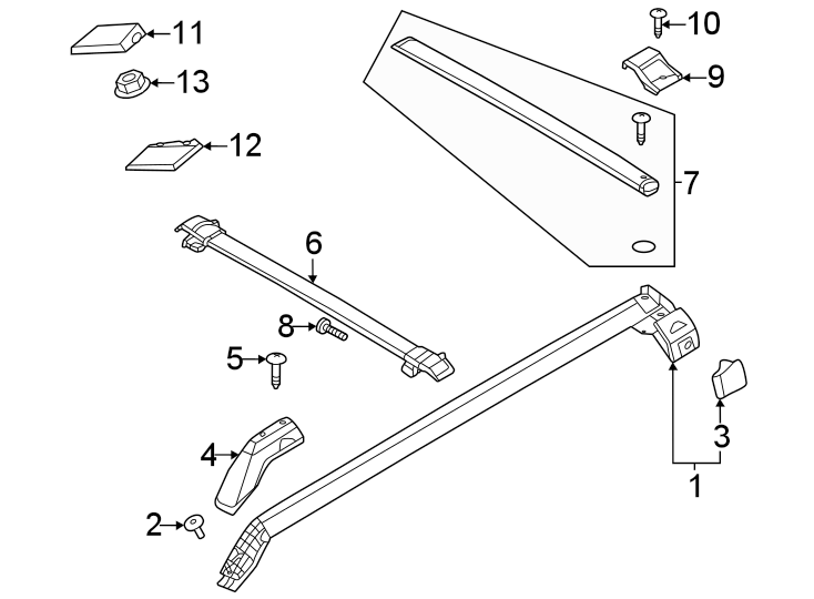 Diagram Roof. Exterior trim. for your 2022 Ford Bronco   