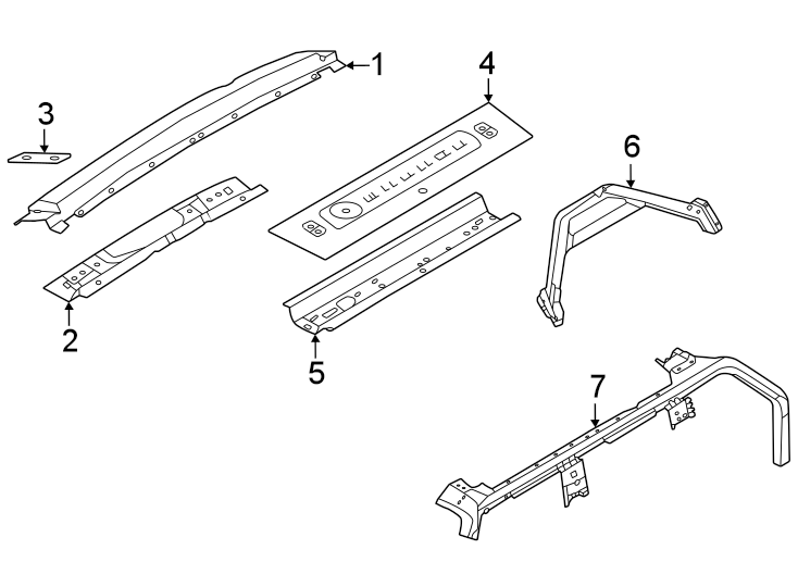 Diagram Roof & components. for your 1994 Ford Bronco   