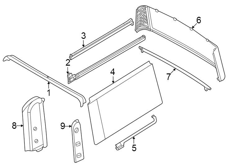 Diagram Roof. Removable soft top. for your 1996 Ford Ranger   