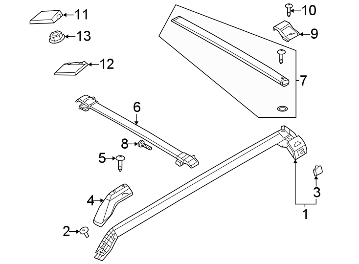 Diagram Roof. Exterior trim. for your 1995 Ford Bronco   