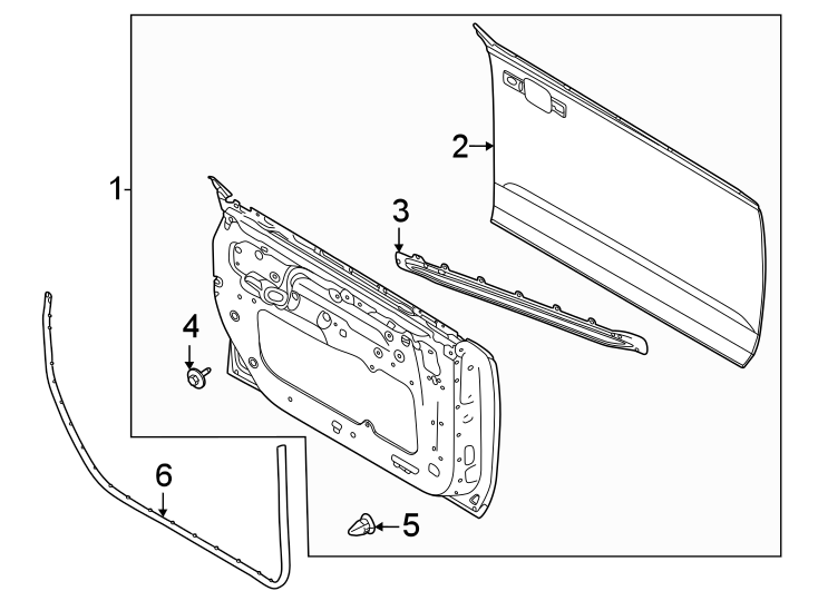 Diagram Front door. Door & components. for your 2016 Lincoln MKZ Black Label Sedan  