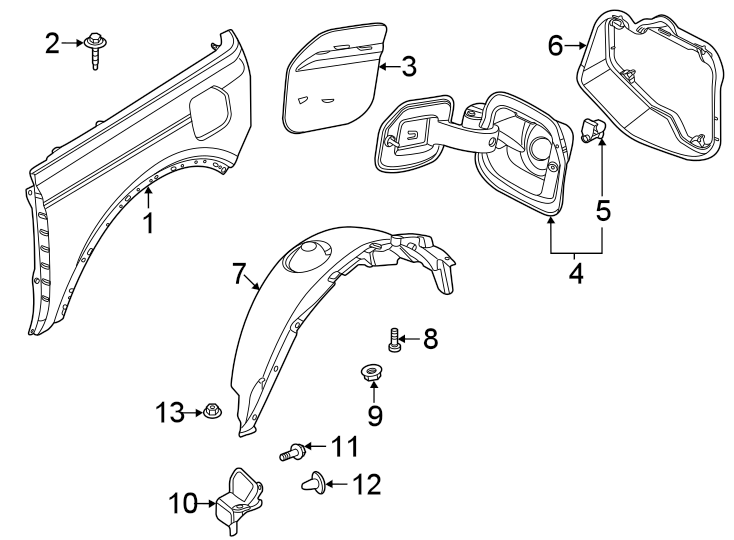 Diagram Quarter panel & components. for your 2010 Lincoln MKZ   