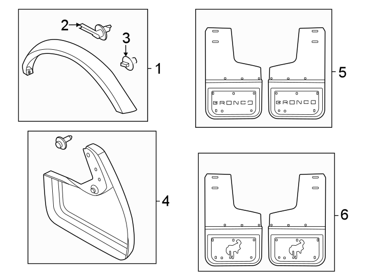 Diagram Quarter panel. Exterior trim. for your 2022 Ford Bronco   