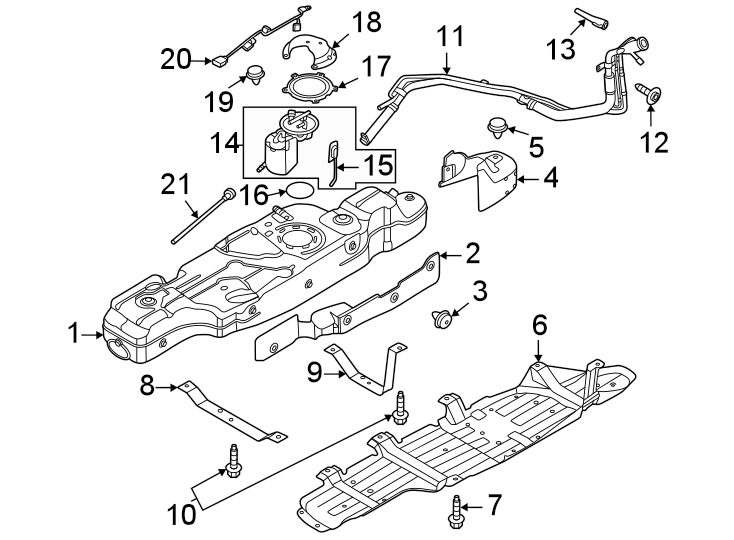 Diagram Fuel system components. for your 2024 Ford Escape   