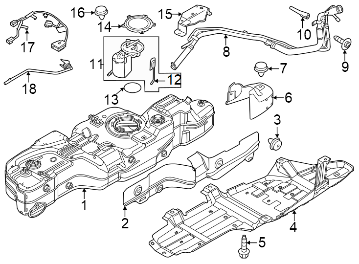 Diagram Fuel system components. for your 2024 Ford Escape   