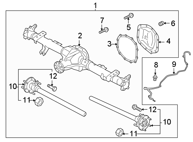 Diagram Rear suspension. Axle housing. for your 2010 Ford Fusion   